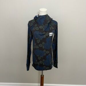 Eivy Hoodie Floral Thumbholes Fleece Thermal Base Layer Icecold Black Blue Green